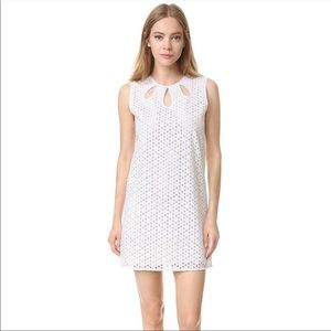 Jenni Kayne White Eyelet Sleeveless Mini Dress